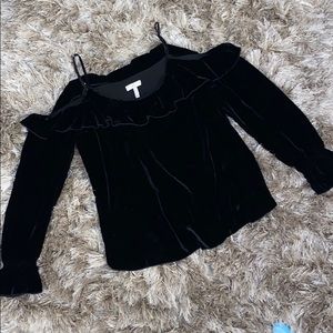 Velvet Ruffle Blouse